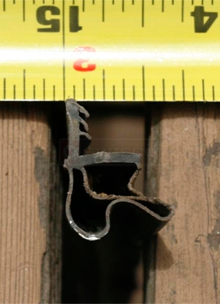 A customer submitted photo of a door kerf.