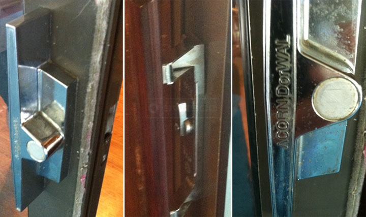 User submitted photos of their existing Acorn DorWAL sliding glass door handle set