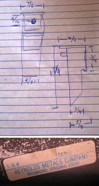 User submitted picture of top sash guide for Reynolds Metals window.