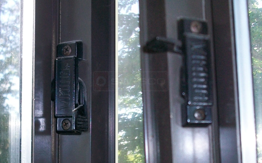 A customer submitted photo of side sliding window locks.