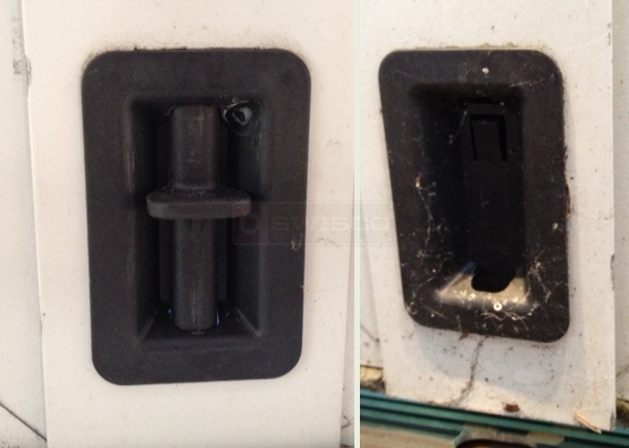 A customer submitted photo of a door latch.