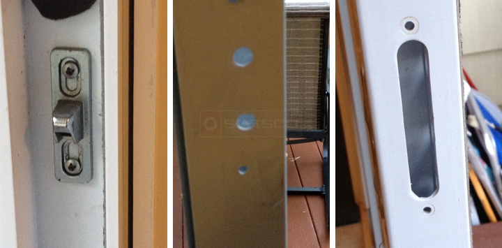 User submitted photos of a patio door handle & lock.