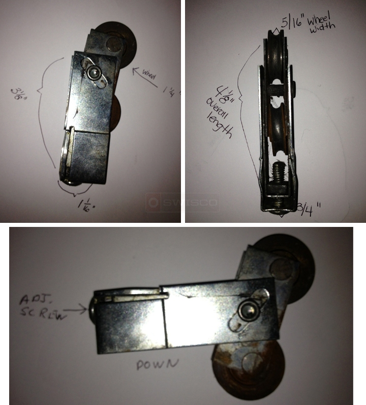 User submitted photos of a door roller.