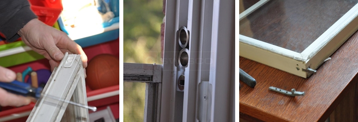 User submitted photos of window hardware.