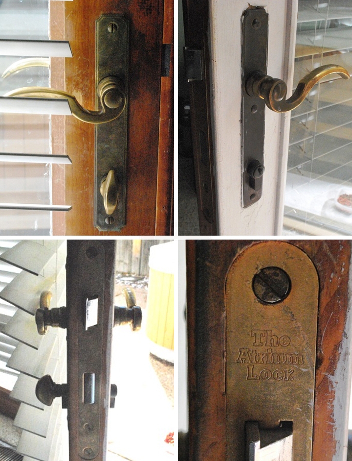 User submitted photos of patio door hardware.