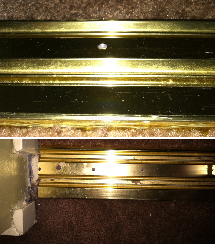 User submitted photos of a closet door track.