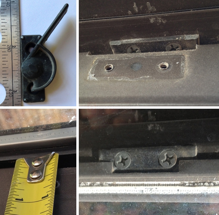 User submitted photos of window hardware.