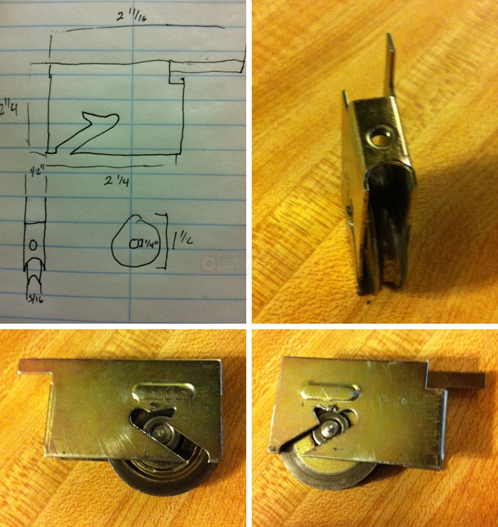 User submitted photos of a sliding door roller.