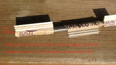 Caradco weather stripping with measurements.