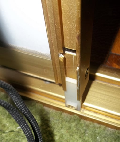 photo of the closet sliding door bottom guide installed