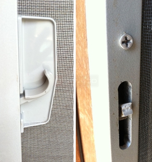 User submitted photos of window screen hardware.
