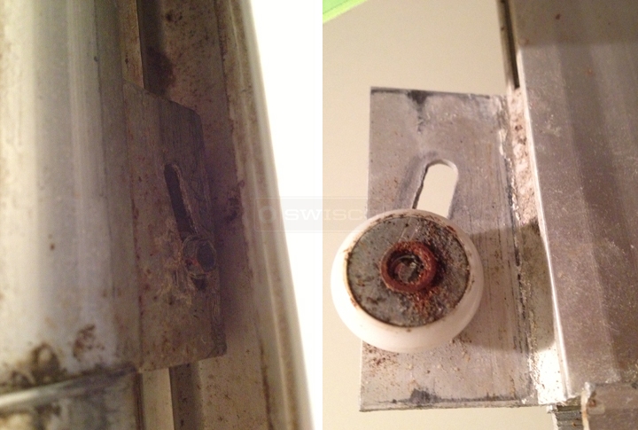 User submitted photos of a shower door roller.