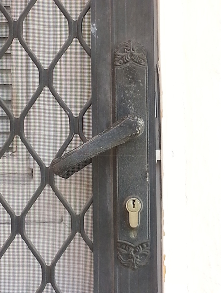 User submitted a photo of a security door handle.