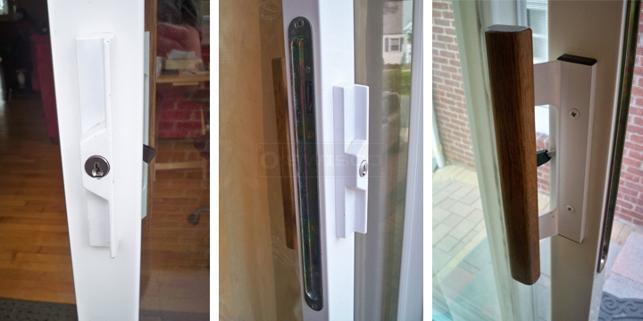 User submitted photos of patio door handles.