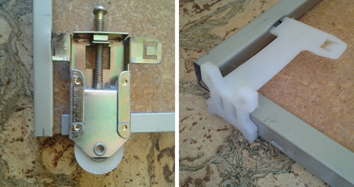 User submitted photos of closet door hardware.
