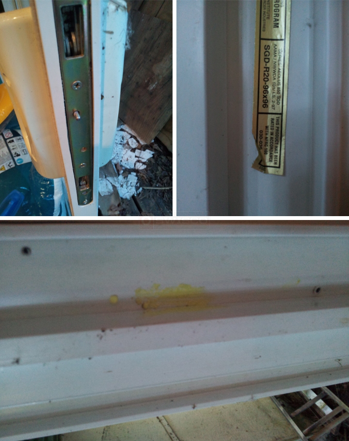 User submitted photos of patio door hardware.
