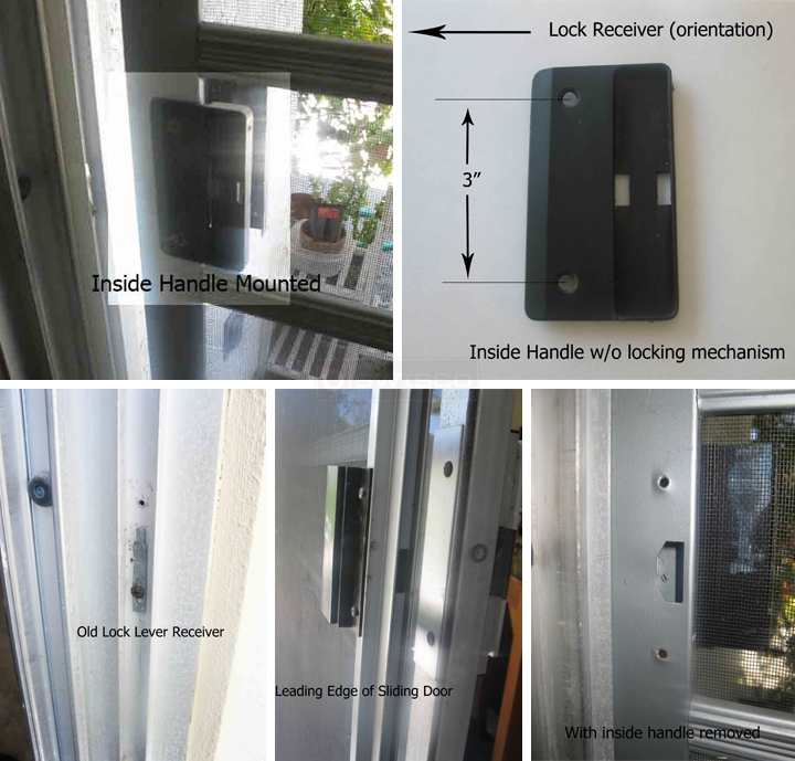 User submitted photos of patio door hardware.