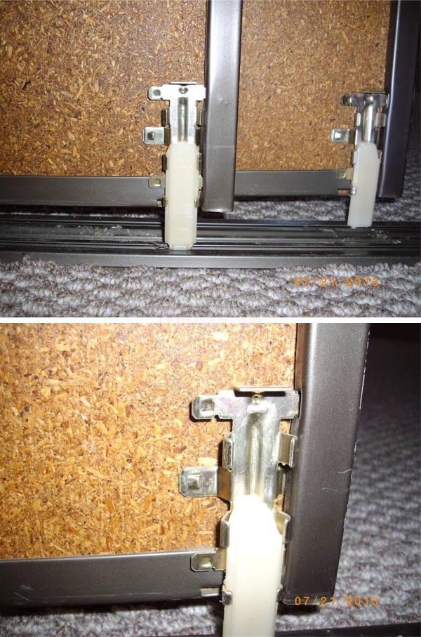 User submitted photos of closet door hardware.