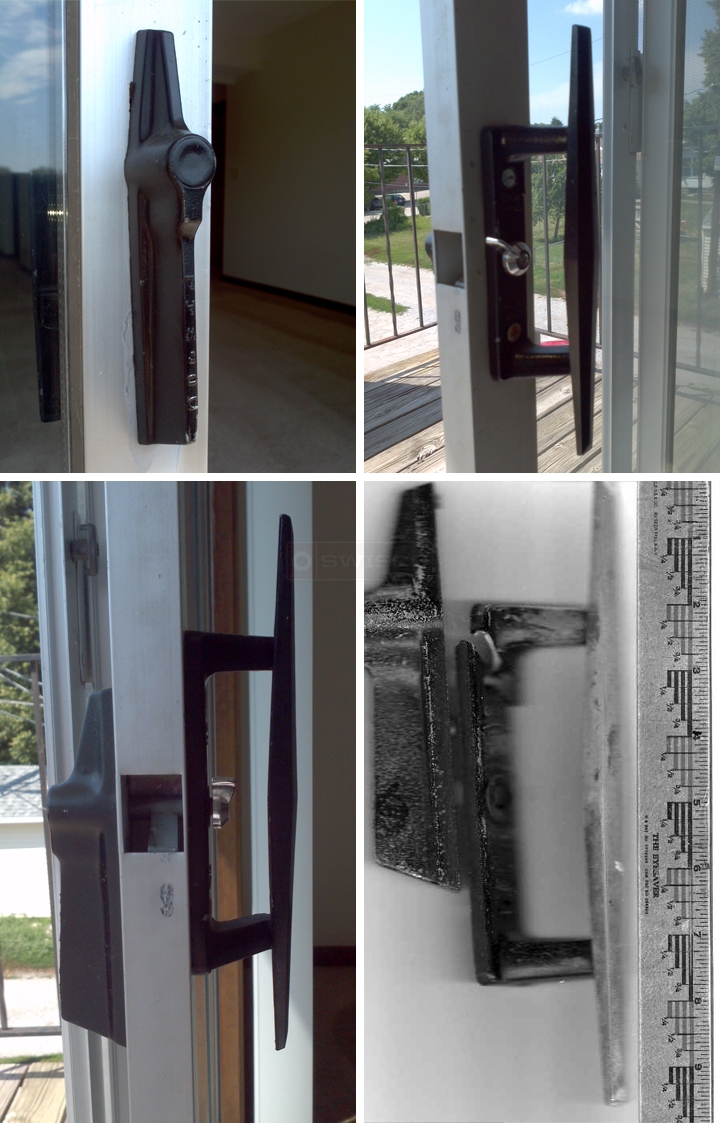 User submitted photos of patio door handles.