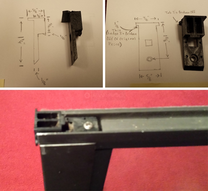 User submitted photos of a top sash guide.