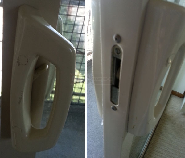 A customer submitted image of their patio door handle.