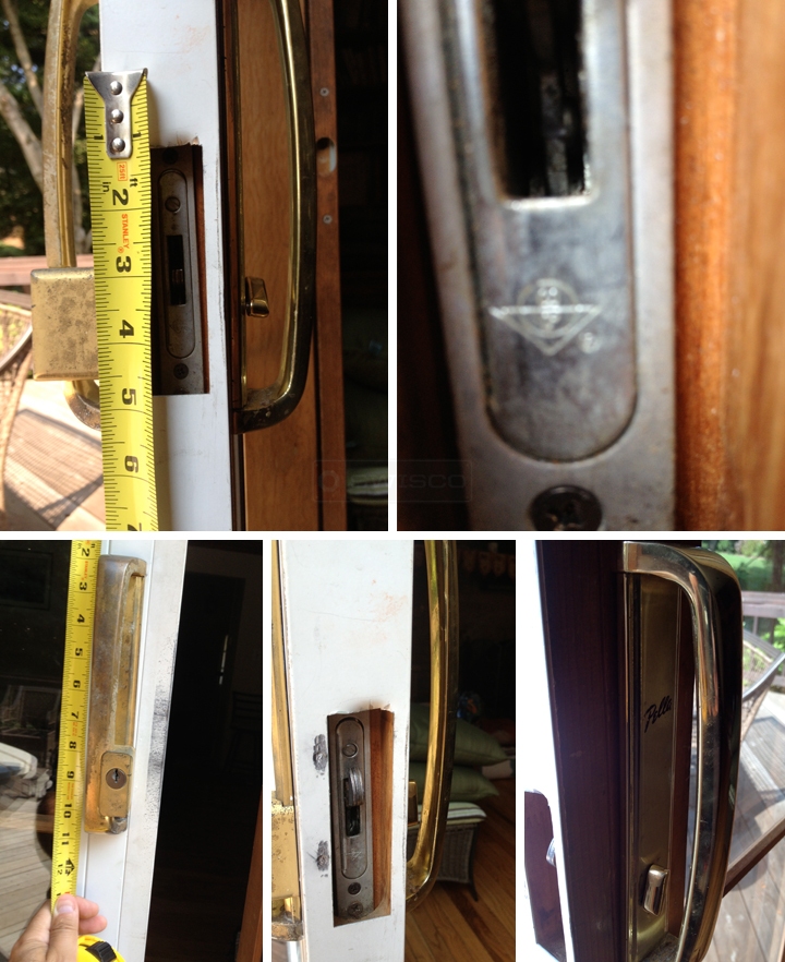 User submitted photos of patio door hardware.
