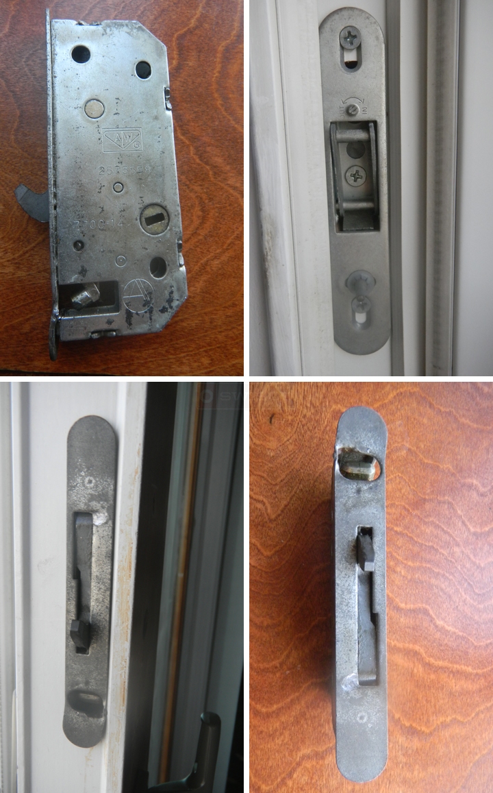 User submitted photos of patio door hardware.