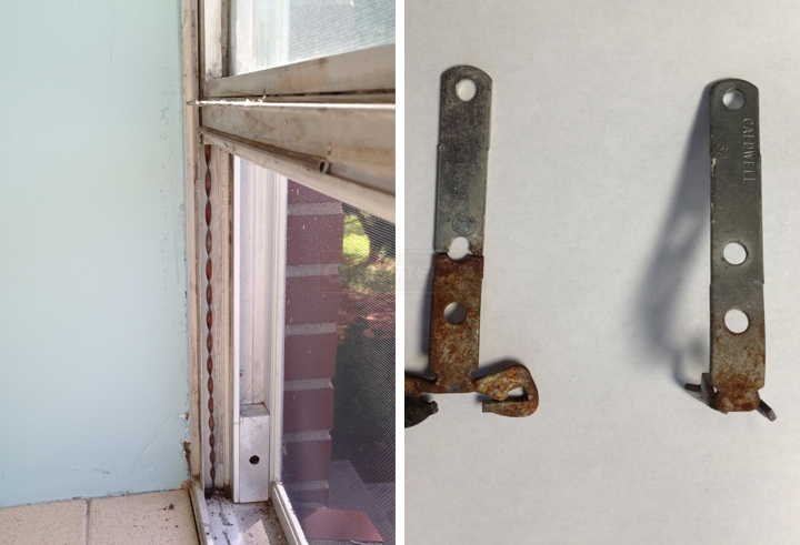 User submitted photos of window hardware.