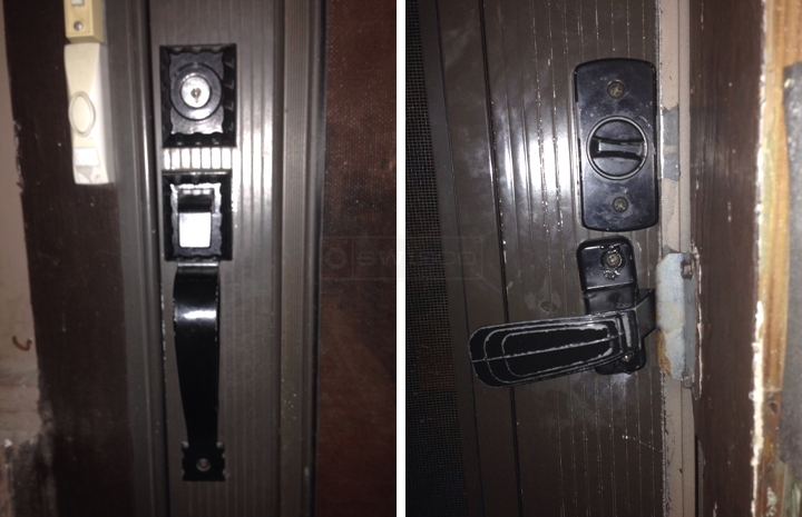 User submitted photos of storm door handles.