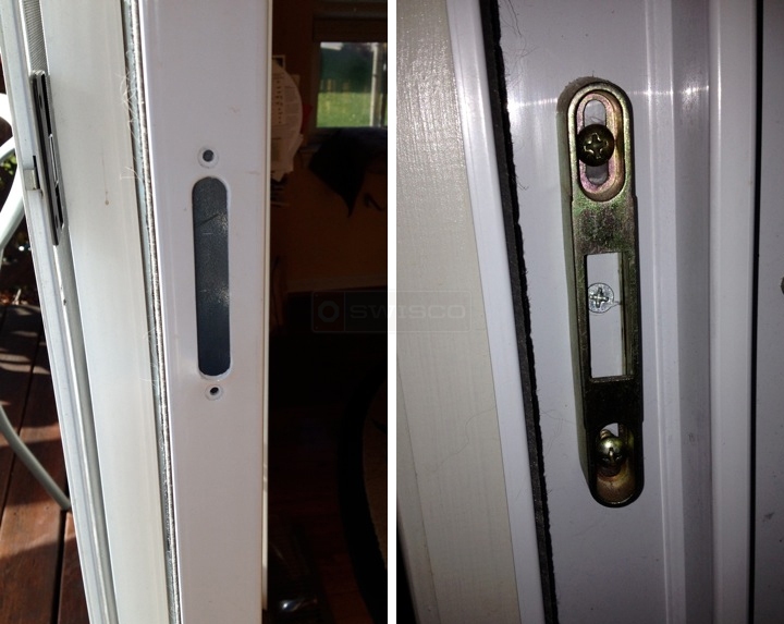 User submitted photos of patio door hardware.