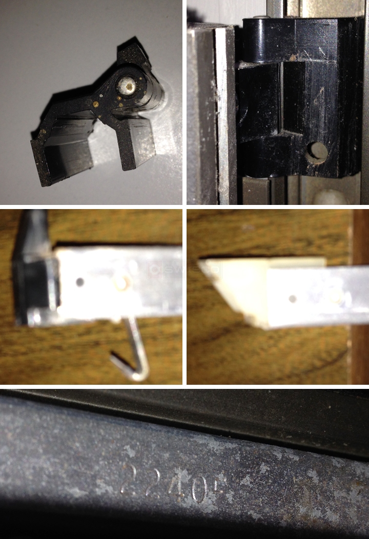 User submitted photos of window hardware.