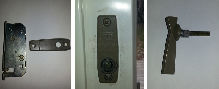 User submitted photos of patio door hardware.