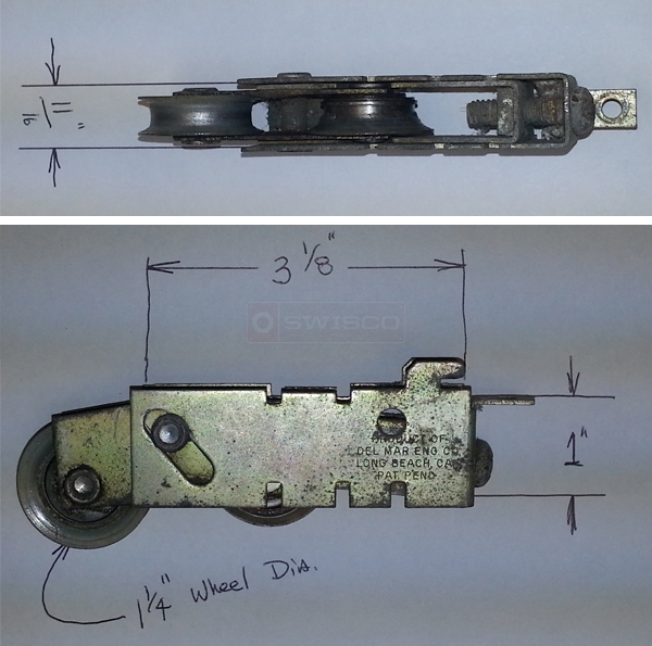 User submitted photos of a patio door roller.