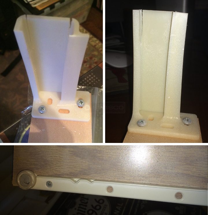 User submitted photos of a drawer bracket.