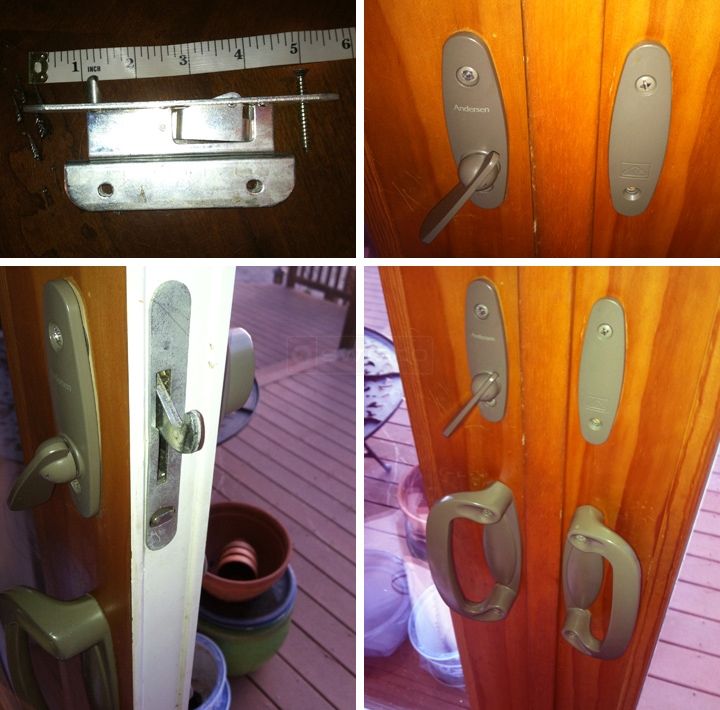 User submitted photos of patio door hardware.