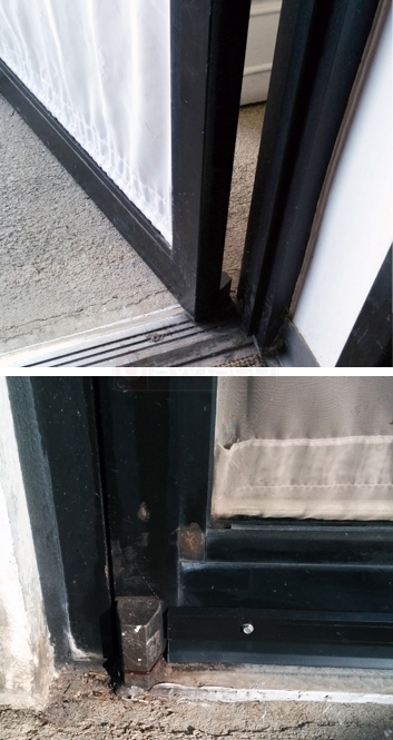 User submitted photos of commercial door hardware.