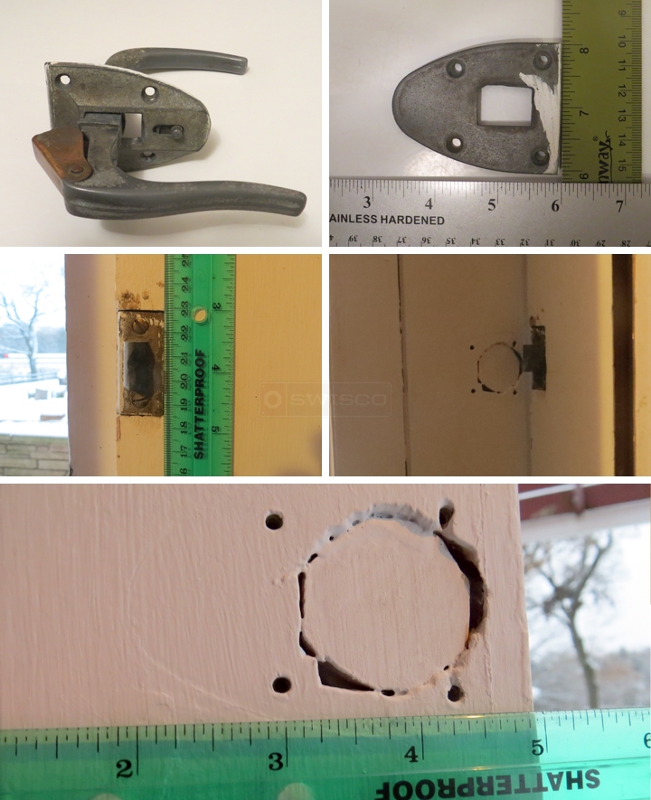 User submitted photos of storm door handles.