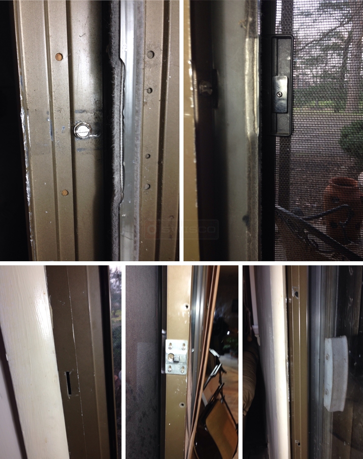 User submitted photos of patio door hardware.