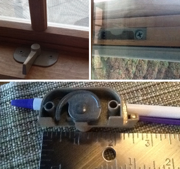User submitted photos of a window lock and keeper.