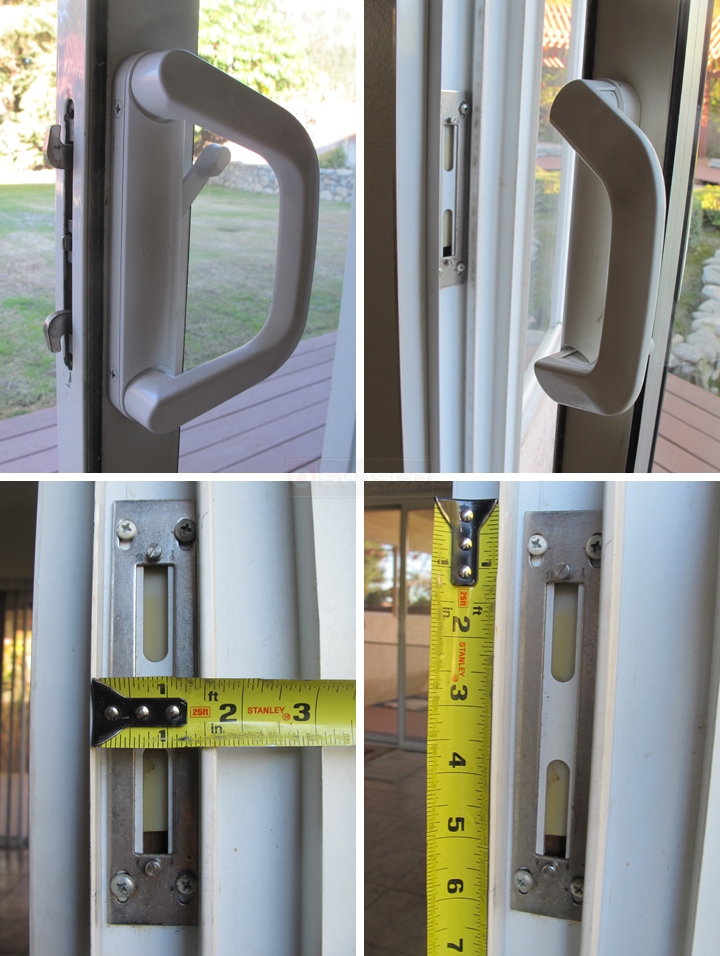 User submitted photos of patio door hardware.