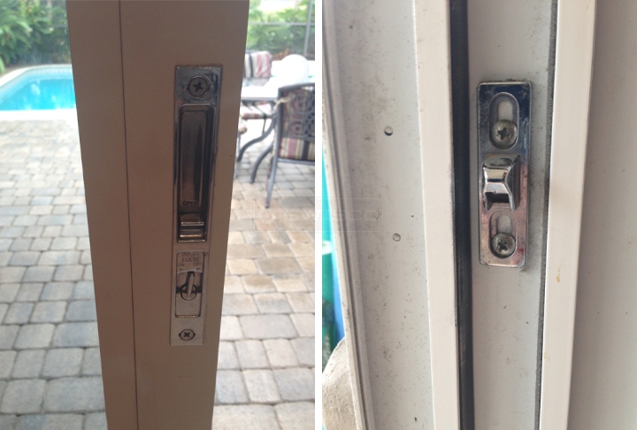 User submitted photos of patio door hardware.