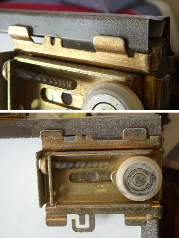 User submitted photos of closet door hardware.