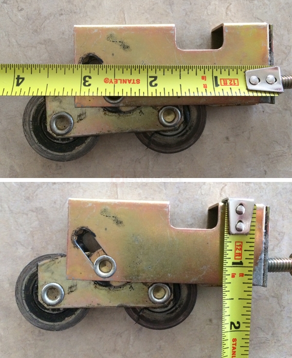 User submitted photos of a patio door roller.