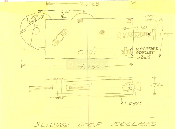 User submitted a diagram of a patio door roller.