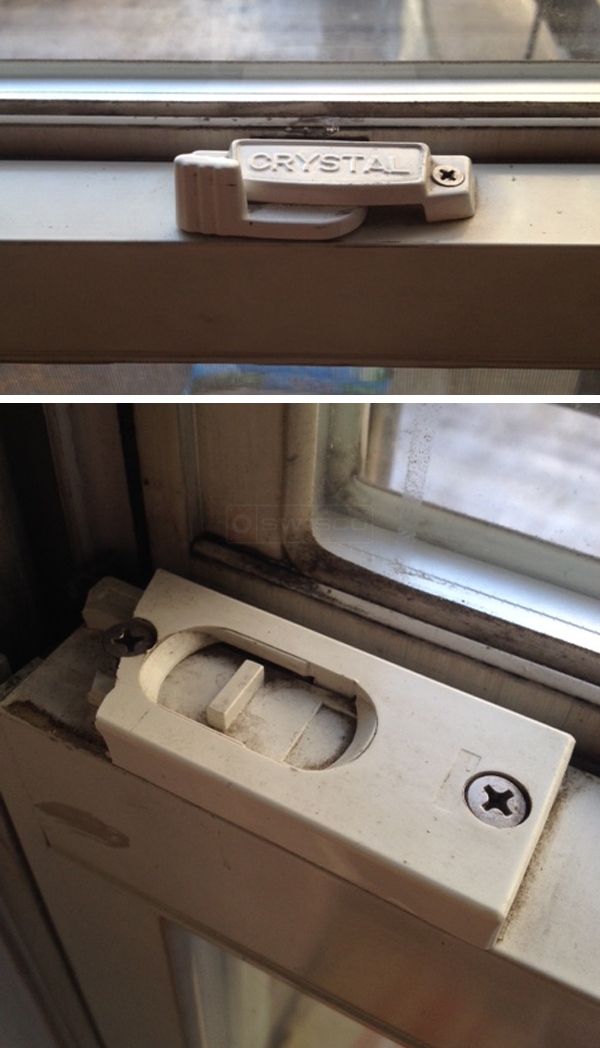 User submitted photos of window hardware.