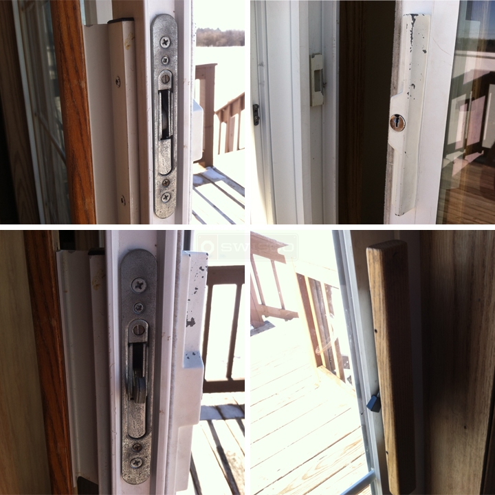 User submitted photos of patio door hardware.