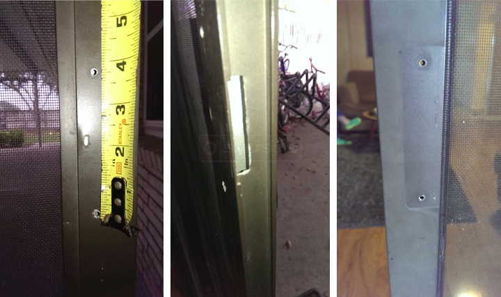 User submitted photos of patio door hardware.