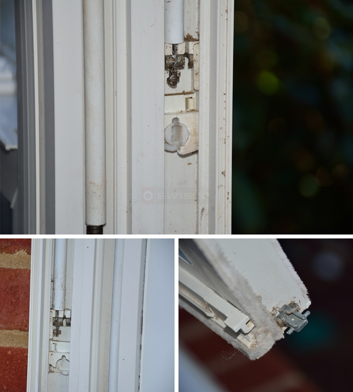 User submitted photos of window hardware.