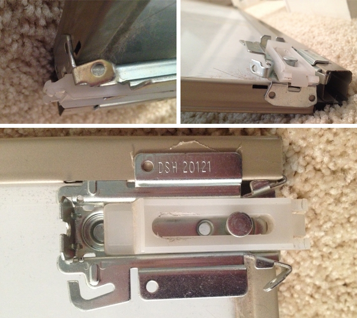 User submitted photos of closet door hardware.