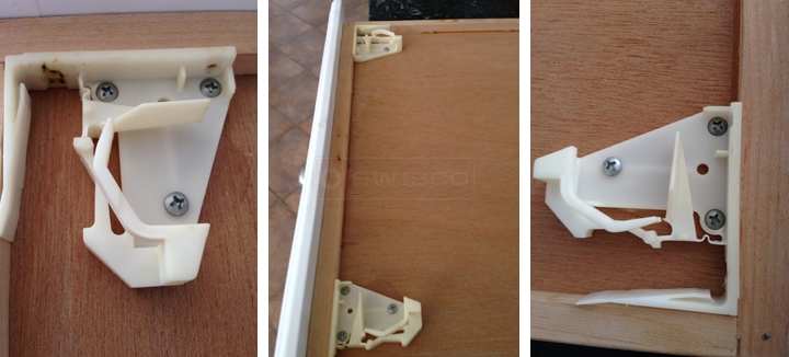 User submitted photos of drawer hardware.